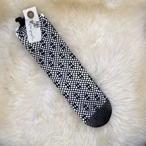 Free People Poppy Crochet Sock - Black and Burgundy Available - Picture 3 of 6
